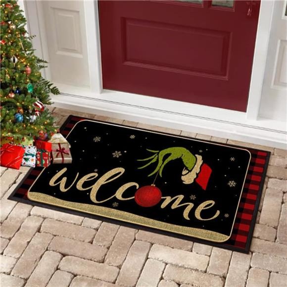 Christmas Door Mat Xmas Welcome Merry Christmas Mat Non-Slip and Washable - Picture 4 of 5
